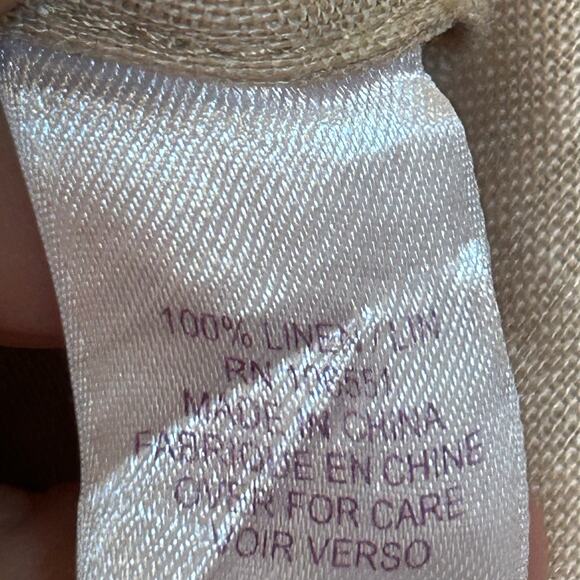 Calypso St Barth Linen Dress Sz S Taupe‎ with Pearl Type Sequins Vacation Luxury - Picture 6 of 9